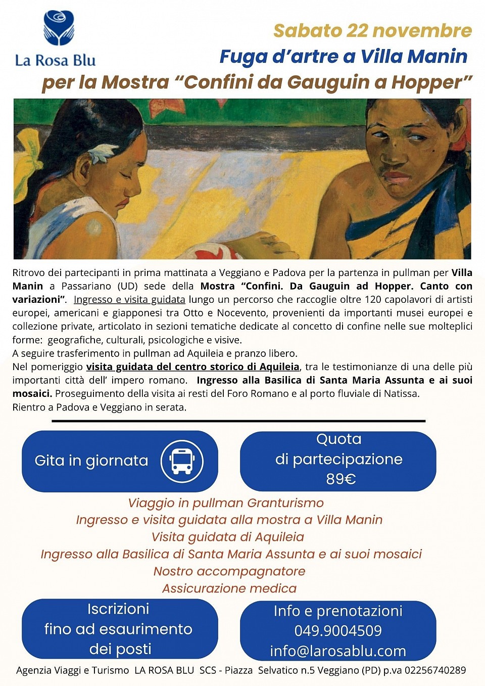 Mostra da Gauguin a Hopper e visita di Aquileia